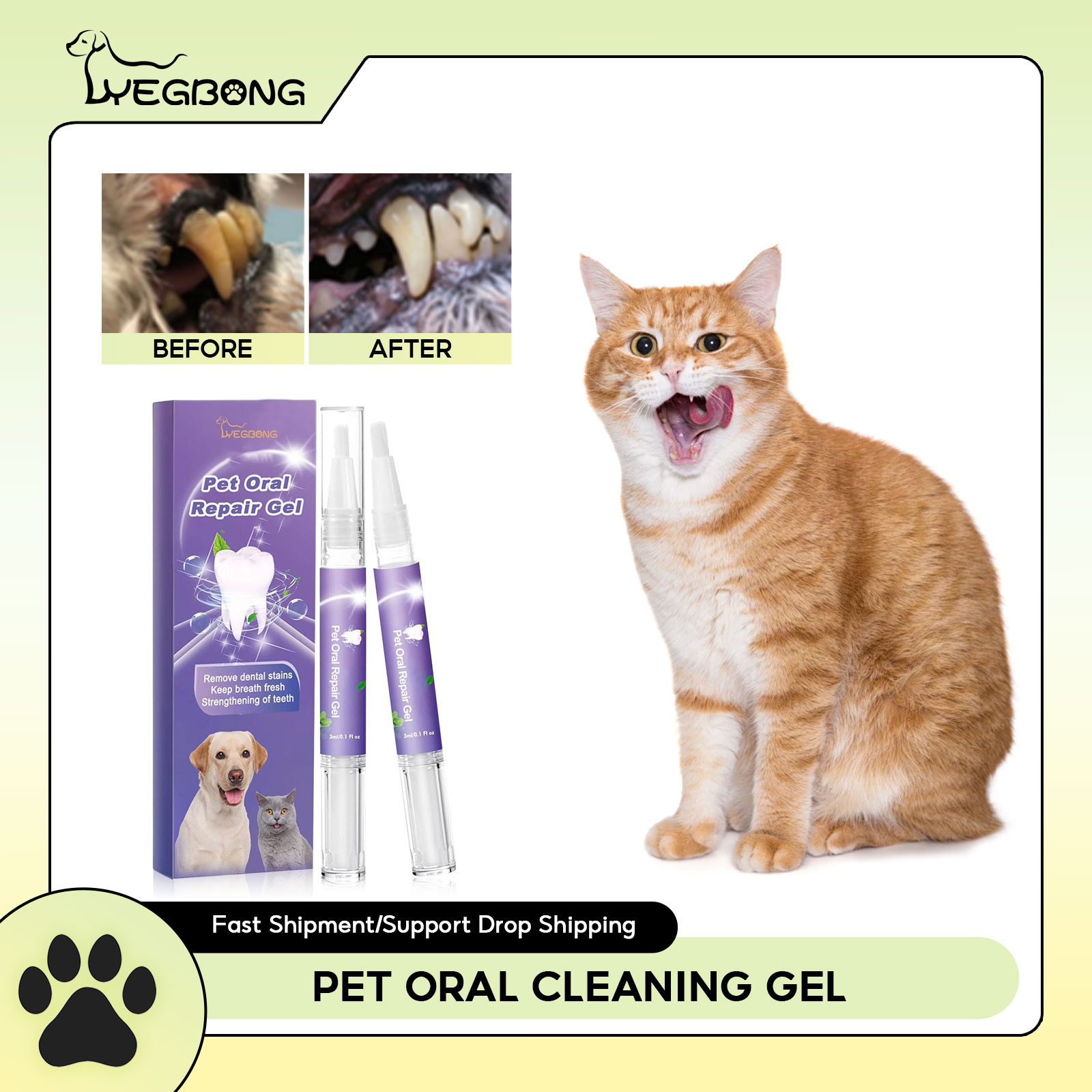 Teeth Whitening Ai - Gel perbaikan mulut hewan peliharaan, penghilang