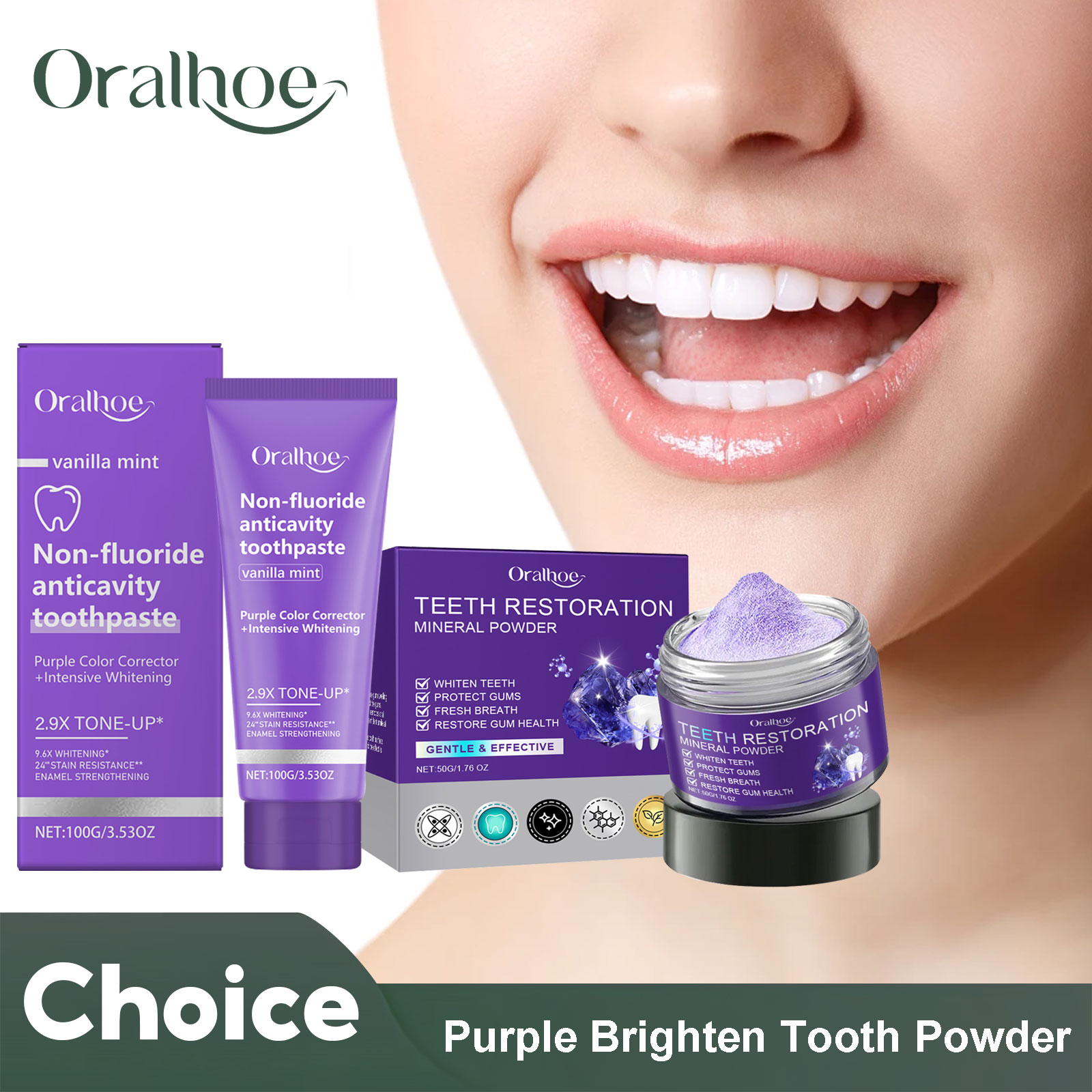 Teeth Whitening Ai - Bubuk Mineral restorasi gigi, pasta gigi