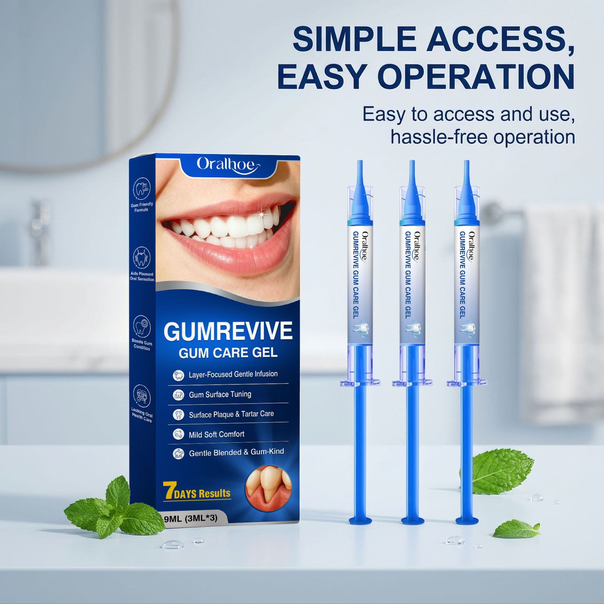 Teeth Whitening With Peroxide - Gel Perawatan Mulut 3Pcs Kit Suntikan